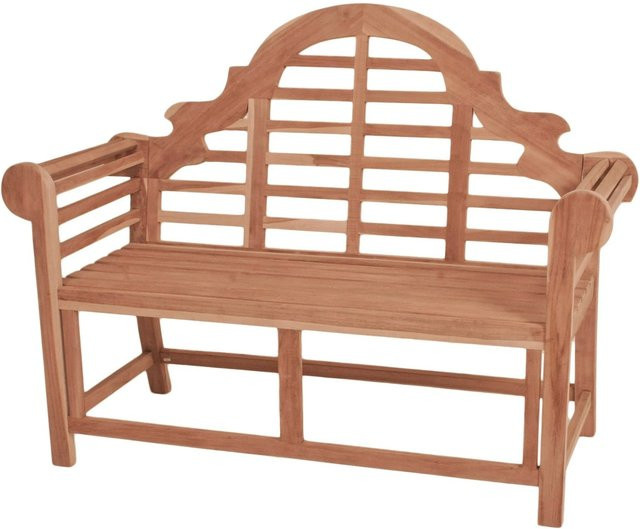 DELUKE Gartenbank MARIUS 2-Sitzer aus Teakholz in Natur, wetterfest, B: 133 cm, H: 85 cm, T: 55 cm - Bild 1