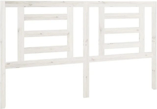 vidaXL Kopfteil aus Massivholz Kiefer in Weiß, B/H: 166 x 100 cm, Tiefe: 4 cm - Bild 1