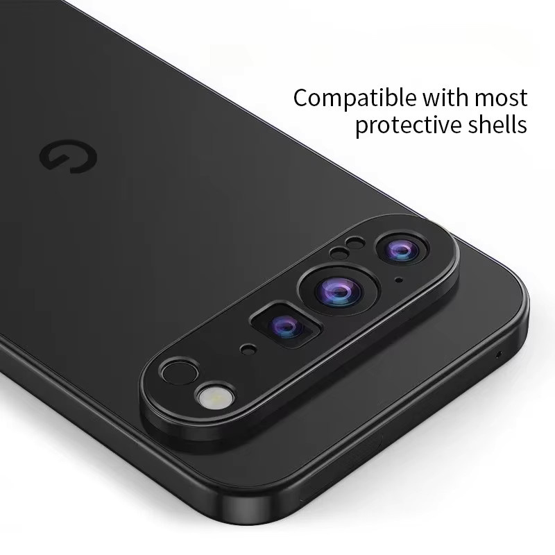 Schutzfolie für Google Pixel 9 Pro XL Kameraobjektiv aus Aluminium Metall in Schwarz - Bild 5