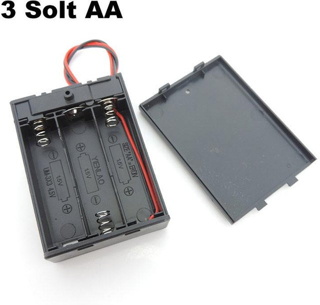 QH1 Batteriehalter Box für AA Batterien in Schwarz und Transparent mit verschiedenen Slot-Optionen für DIY-Projekte - Bild 1