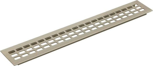 vasalat Lüftungsgitter zum Einstecken aus Aluminium in Silber mit Edelstahl-Effekt, B/H: 800 x 60 mm - Bild 1