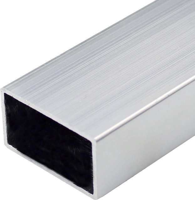 Arcansas Vierkantstange aus eloxiertem Aluminium in Silber, Breite: 5 cm, Länge: 100 cm - Bild 1