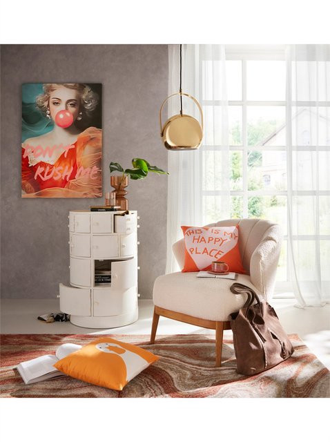 Kunstleinwand DONT'T RUSH ME in Orange-Bunt mit MDF-Holzrahmen, Breite: 100,0 cm, Höhe: 70,0 cm, Tiefe: 3,5 cm - Bild 1