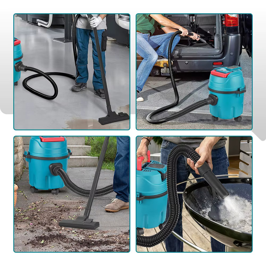 Yofidra 3-in-1 Elektrischer Nass- und Trockensauger für Makita-Akku, Kabelloser Haus- und Autoreiniger in Türkis mit 10L Tank - Bild 5