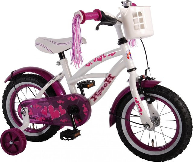 TPFSports Heart Cruiser Kinderfahrrad, Mädchen, 12 Zoll, Weiß Lila - Bild 1