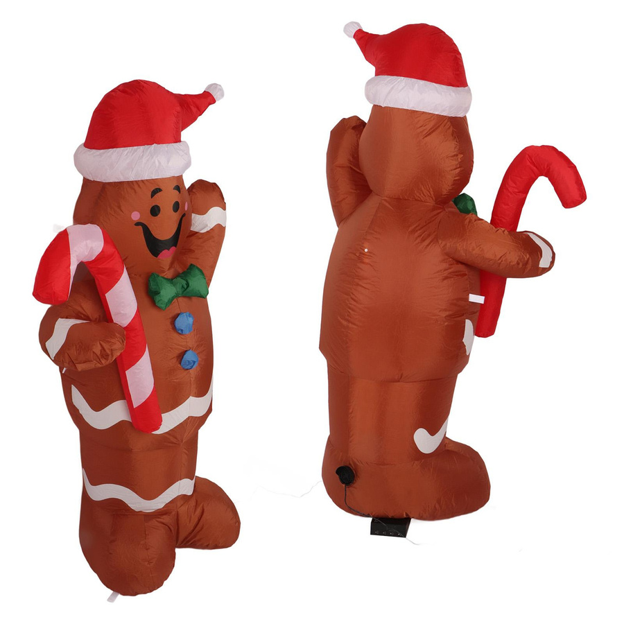 Aufblasbarer Lebkuchenmann für Weihnachten von KONNWEI, mehrfarbig, aus Polyester - Bild 3