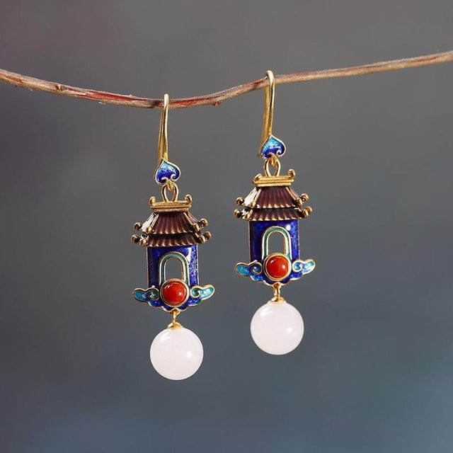 YIRAN Jewelry Ohrringe, Messing, Gold, Perle, Zirkonia, Damen, Vintage - Bild 1