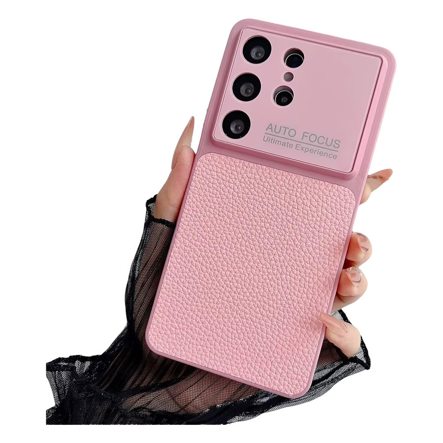 NUCWIN Handyhülle mit Lychee-Muster aus PU-Leder für Samsung Galaxy S26 Ultra S25 S24 S23 Android in Schwarz oder Pink mit großem Kamerafenster und matter Schutzhülle - Bild 2