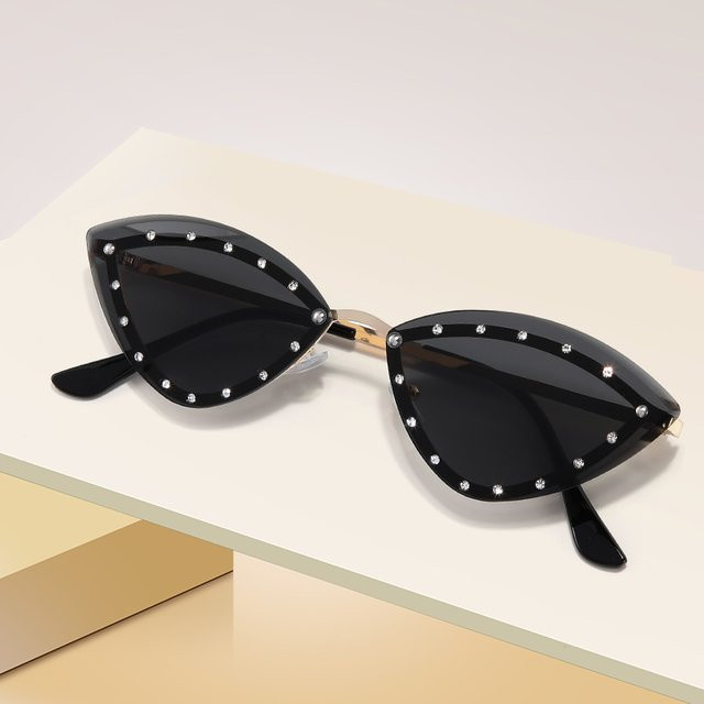 Glazzy Street Shoot Fashion Glasses Sonnenbrille, Cat-Eye, Vollrand, Schwarz, Damen - Bild 1