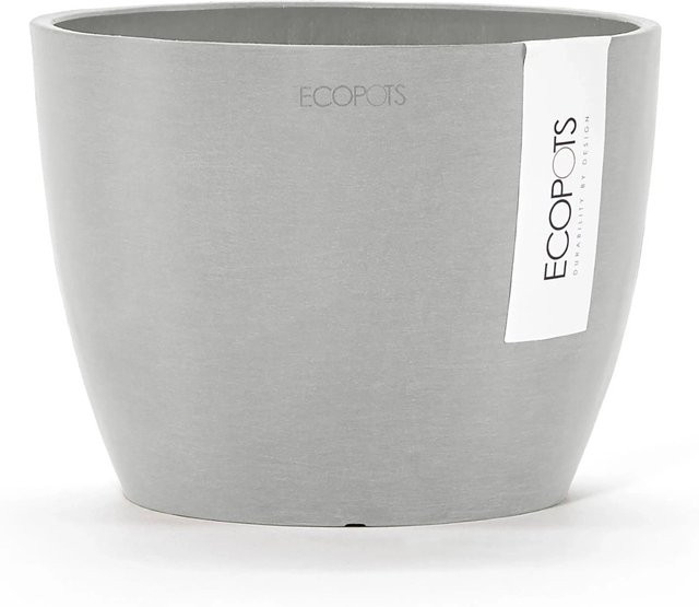 Ecopots Blumentopf Stockholm Weißgrau rund Durchmesser: 16 cm - Bild 1