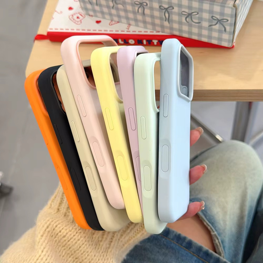 Loobival Flüssigsilikon Handyhülle in Weiß für iPhone 17 16 15 Pro Max 14 13 Pro – Matte, ultra-schlanke und stoßfeste Schutzhülle - Bild 1
