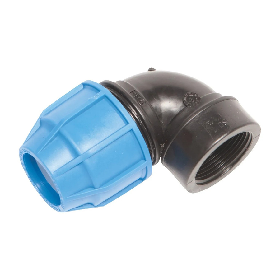 LUX-TOOLS 90°-Winkel für PE-Rohre Ø 32 mm x 38,9 mm (1 1/4 Zoll), Blau - Bild 2