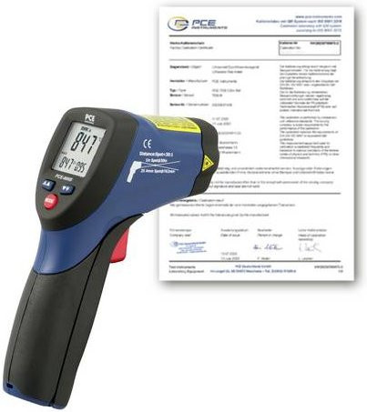 PCE Instruments PCE-889B-ICA Infrarot-Thermometer in Blau, kalibriert nach ISO, Optik 30:1, Messbereich -50 bis 1000°C, berührungslose IR-Messung - Bild 1