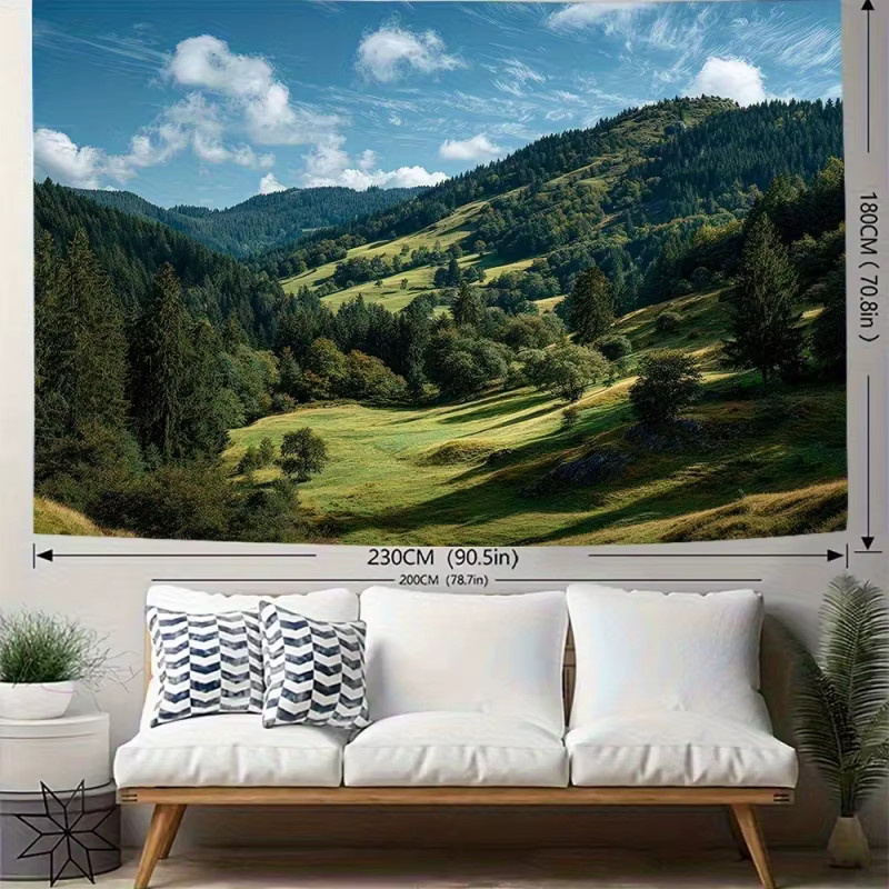 VIKAMA Wandteppich mit Naturlandschaft und Bergen in Multicolour, Boho Wanddeko für Wohnzimmer und Schlafzimmer, B/H: 60 x 40 cm - Bild 3