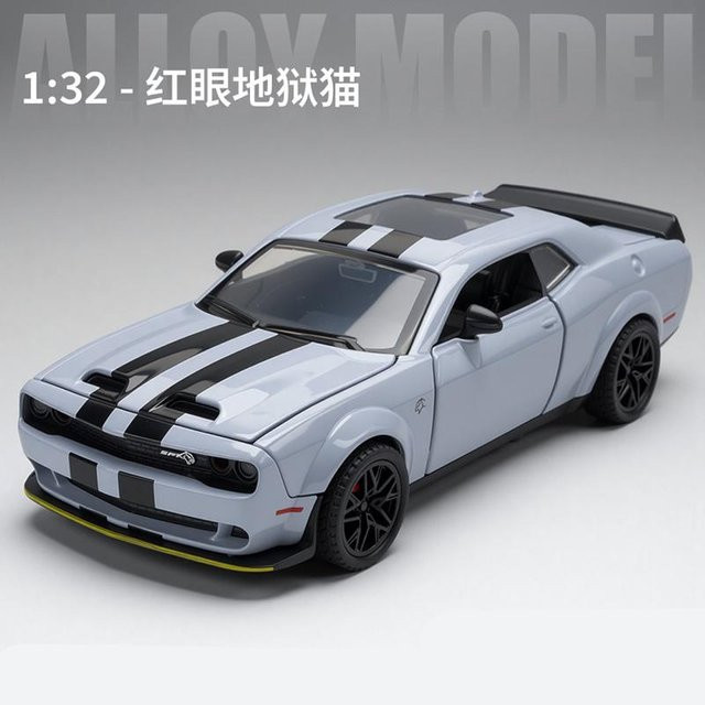Linyi toy car Dodge Challenger Srt Redeye Hellcat, Modellauto, 1:32, Metall, mit Licht und Sound, ab 14 Jahren - Bild 1