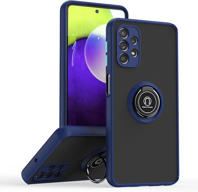Matte Anti-Fall Handyhülle mit Ringständer für Samsung Galaxy S20 Plus Ultra FE und weitere Modelle, Blau - Bild 1