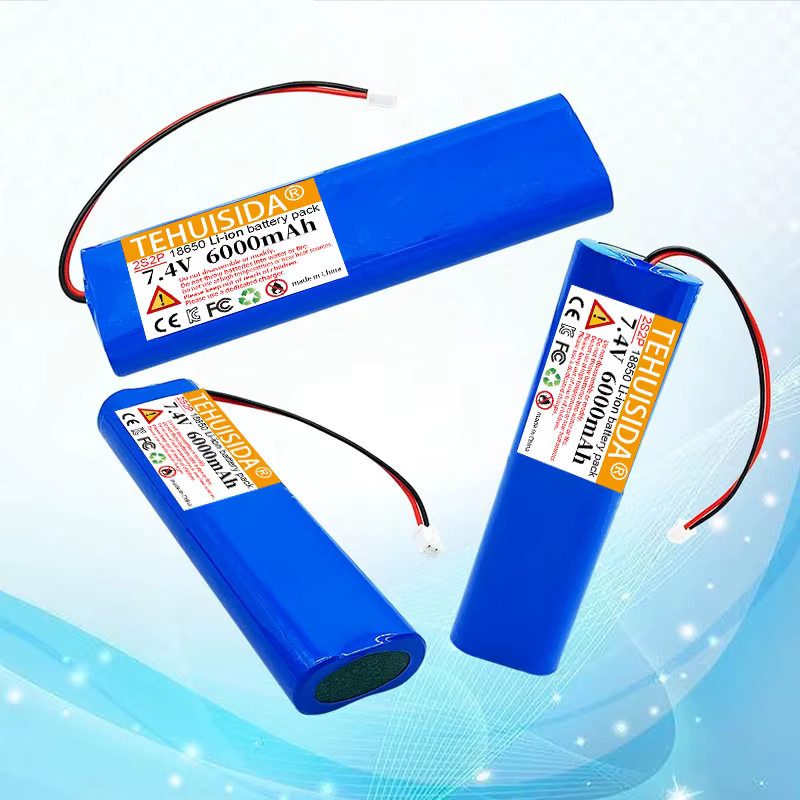 TEHUISIDA Lithium-Ionen-Akku 18650 7,4 V 6000 mAh 2S2P in Blau für Fahrradscheinwerfer und tragbare Geräte - Bild 3
