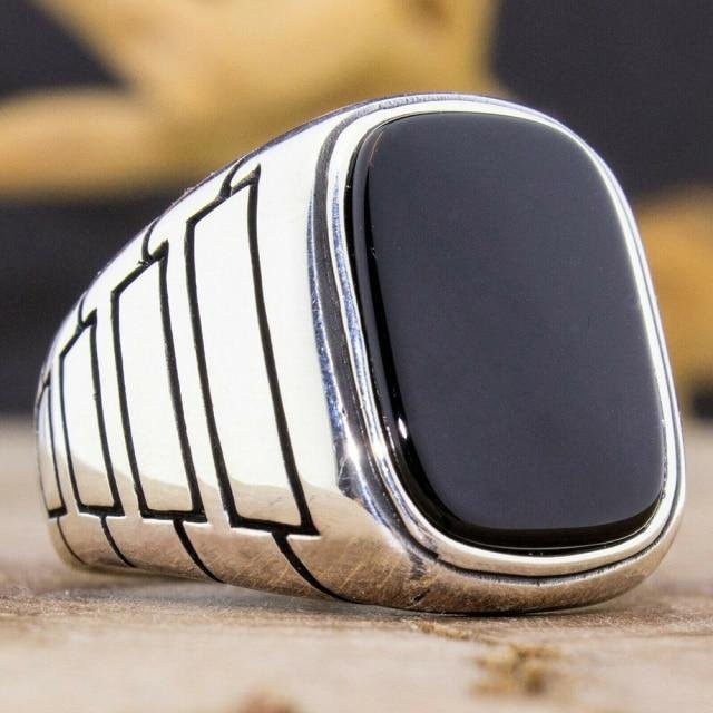 Ring Türkisperlen, Silber, Zirkonia, Unisex, Vintage - Bild 1