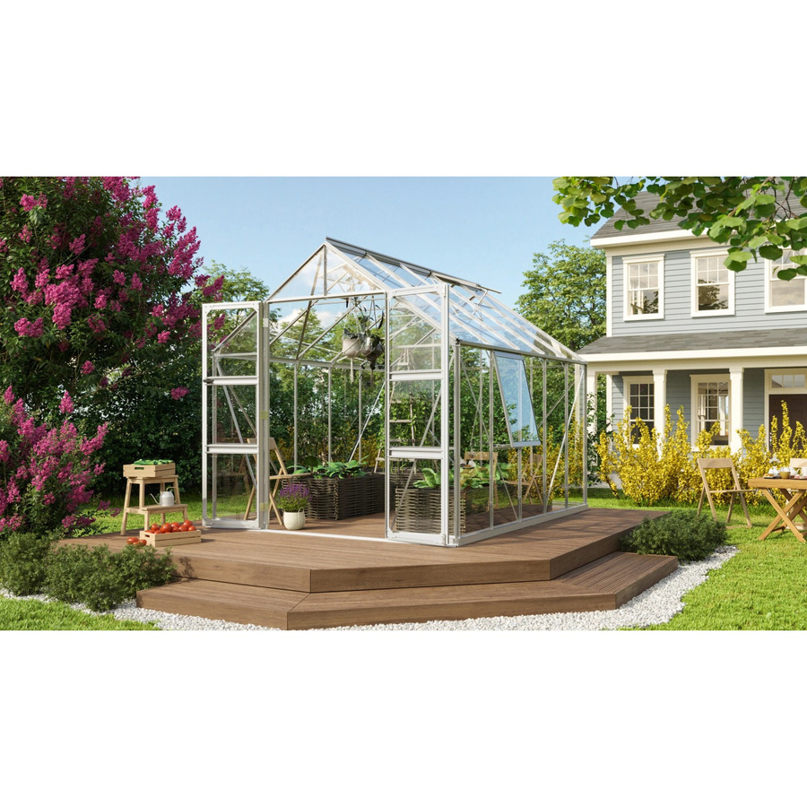 Vitavia Gewächshaus Olymp 8300 aus Aluminium mit ESG-Glas in Silber, 8,3 m² - Bild 3
