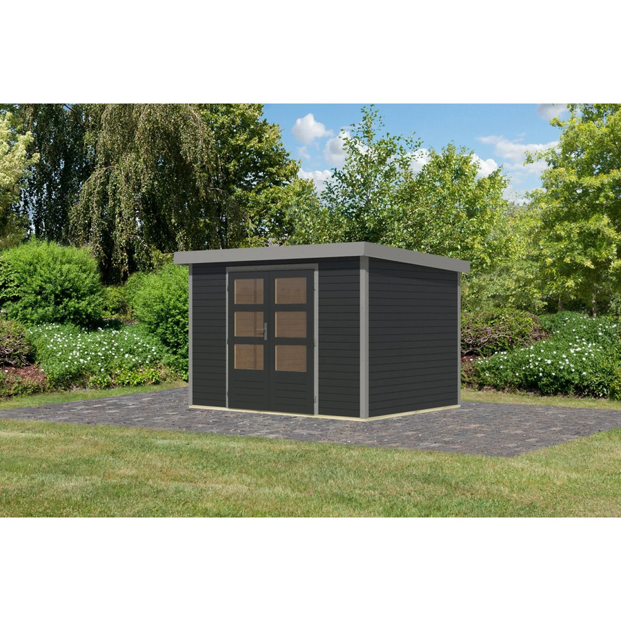 Karibu Gartenhaus Diego 4 in Anthrazit/Graualuminium B/T/H: 298 x 209 x 213 cm - Bild 2
