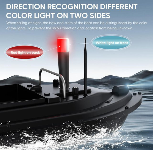 Shoemst LED Bootsnavigationslichter für Angelboote, RGB Multicolour, IP67 Wasserdicht, Schwarz - Bild 1