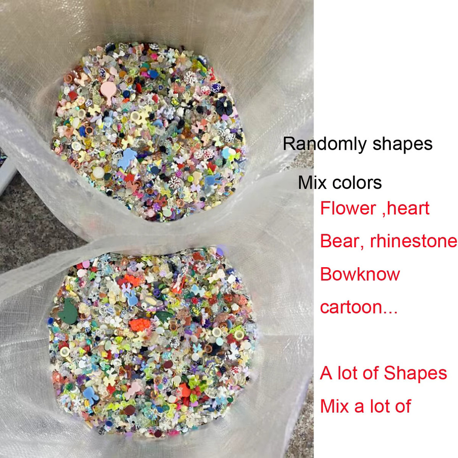 HotPress Nail Art Charms, 600/500/100 Stück, Mix Farben, 3D Acryl Bogen und Blumen - Bild 3