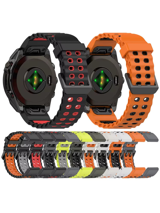 Garmin Uhrenarmband Silikon, 22mm 26mm, Schwarz - Bild 6