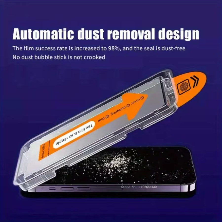 DIXSG 3-teiliges HD-Displayschutz-Set aus gehärtetem Glas für iPhone 17 16 15 14 13 12 11 Pro Max Plus XR XS, transparent, staubfreie Installation - Bild 1