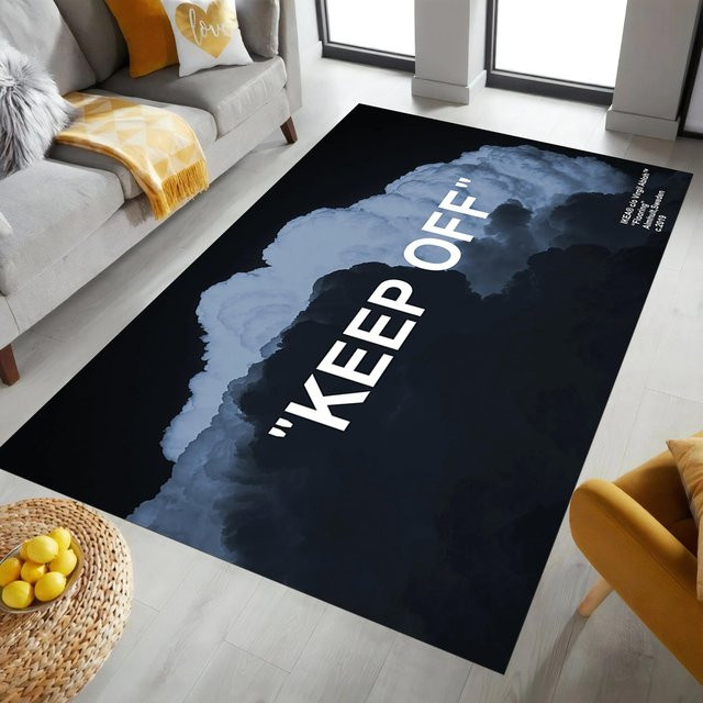 Karpetti Wolken-Teppich KEEP OFF in Blau, moderner und waschbarer Teppich für Wohnzimmer und Schlafzimmer, B x L: 80 x 120 cm - Bild 1