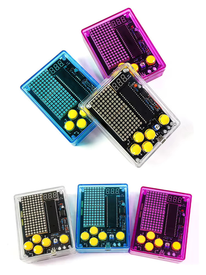 Aideepen Retro Classic Elektronisches Löten Schweißen Training Set, Mini-Spielekonsole, lila blaues Acrylgehäuse - Bild 7