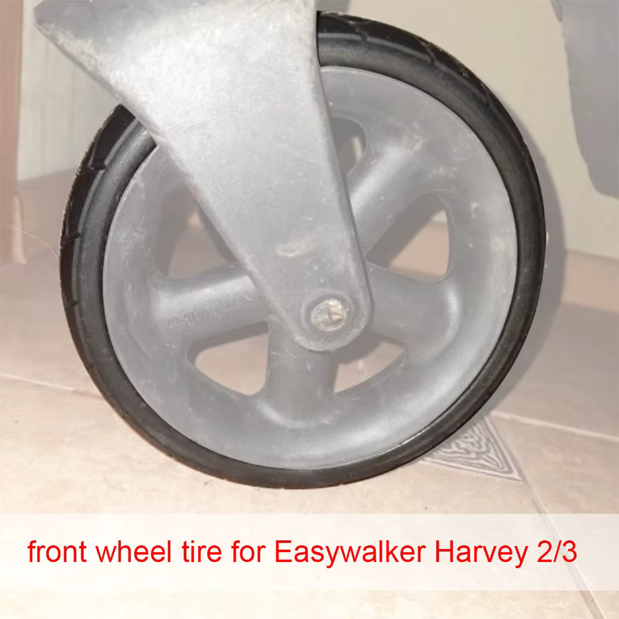 Easywalker Harvey 2/3 Ersatz Vorderrad aus PU Tubeless in Schwarz - Bild 3