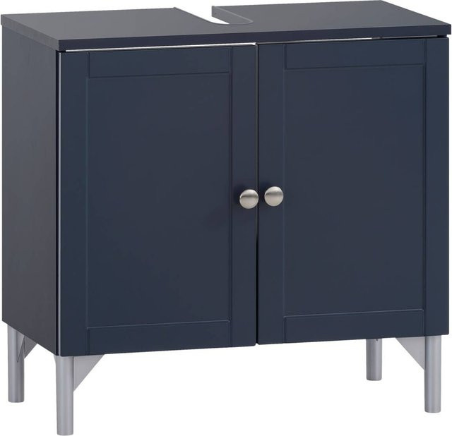 Waschbeckenunterschrank Jesper von Möbelpartner in Dunkelblau mit Landhausoptik, B/H/T: 60,2 x 58,5 x 32 cm - Bild 1