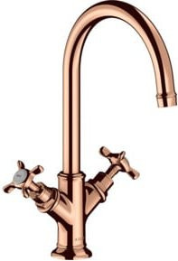 Hansgrohe Axor Montreux Zwei-Griff-Waschtischarmatur in Gold mit schwenkbarem Auslauf und Pop-up-Abfluss - Bild 1
