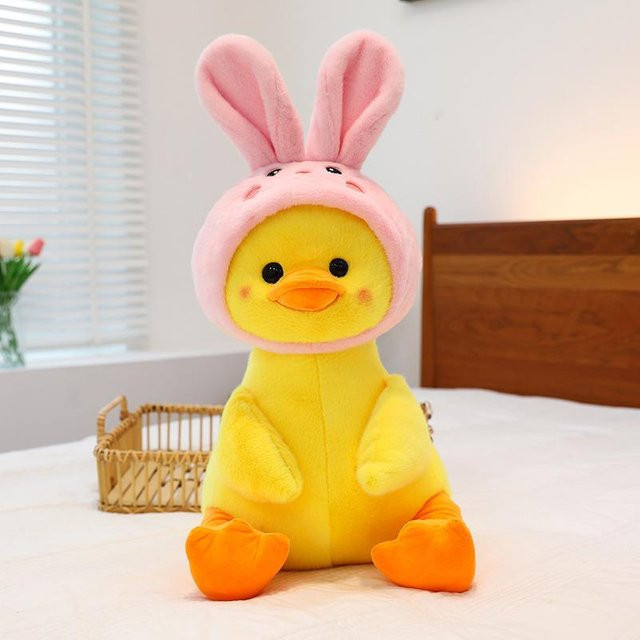Gelbe Ente mit Hut, Plüschtier, 25cm, Gelb - Bild 1