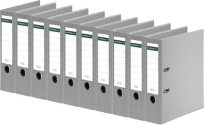 Schäfer Shop Select Ordner DIN A4 aus Polypropylen mit Griffloch und auswechselbarem Rückenschild, grau, 10 Stück, Rückenbreite: 80 mm - Bild 1