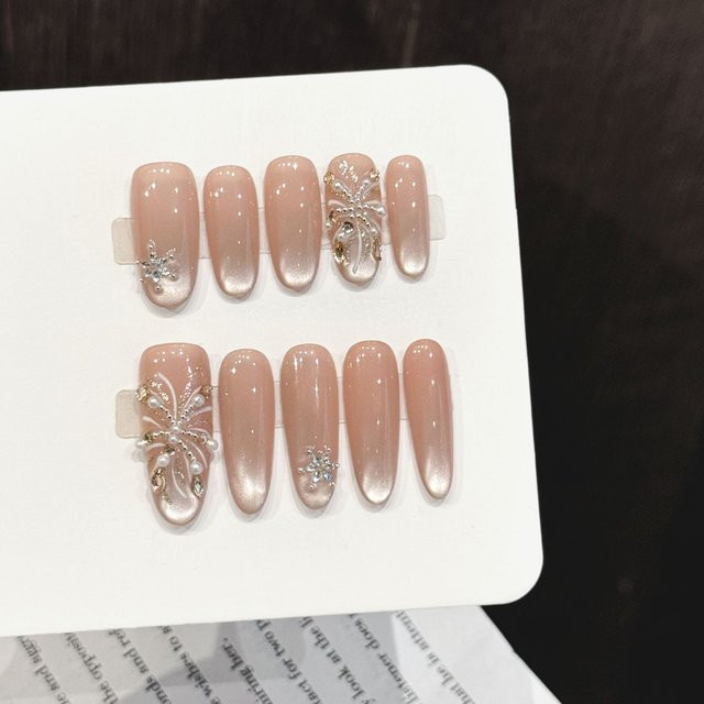 YADORNOS Press On Nails, Rosa Nude Ombre, 10 Stück, Damen, Glänzend - Bild 1