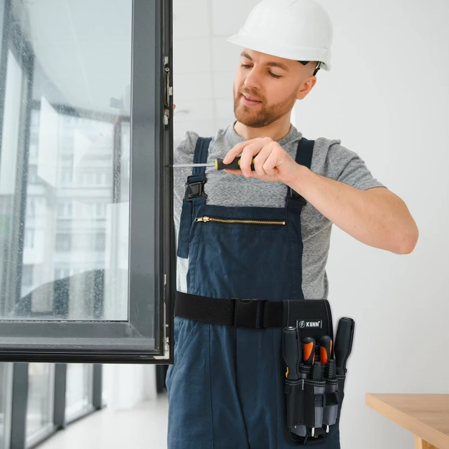 Meloworkgear Werkzeugtasche mit Gürtelclip und 7 Taschen, verstellbares Holster für Elektriker und Techniker in Schwarz oder Grau - Bild 5
