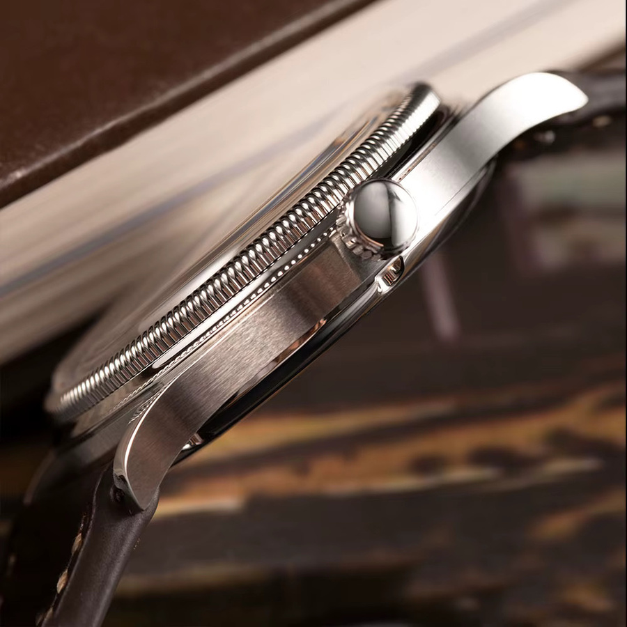 Hruodland Armbanduhr, Automatik, Edelstahl, 38 mm, Herren, Lederarmband - Bild 5