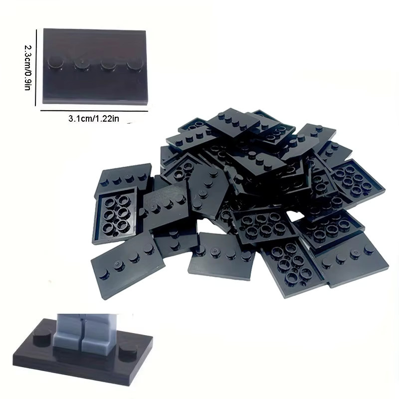 Stadt Figuren Grundplatte Display Halter, 20-teiliges Set, Schwarz - Bild 5