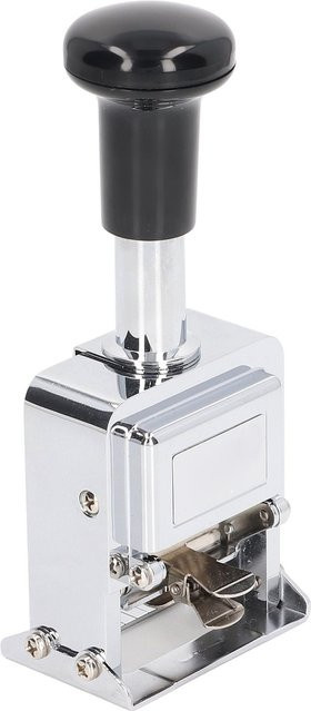 Igeteck Automatischer Nummernstempel 8-stellig mit Griffdesign in Weiß und Silber - Bild 1