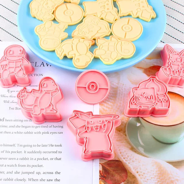 Aoger Pokemon Cookie Form, 6-teiliges Set, Pikachu Charmander Squirtle Bulbasaur - Bild 1