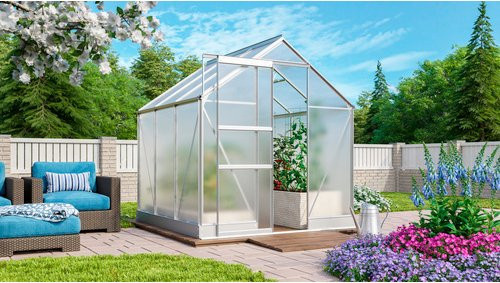 VITAVIA Gewächshaus Apollo Plus 3800 aus Aluminium in Silber, B/H/T: 195 x 209,5 x 131 cm - Bild 1