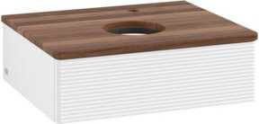 V&B Waschtischunterschrank Antao mit Frontstruktur und Beleuchtung, Farbe: Weiß, B/T/H: 60 x 50 x 19 cm - Bild 1