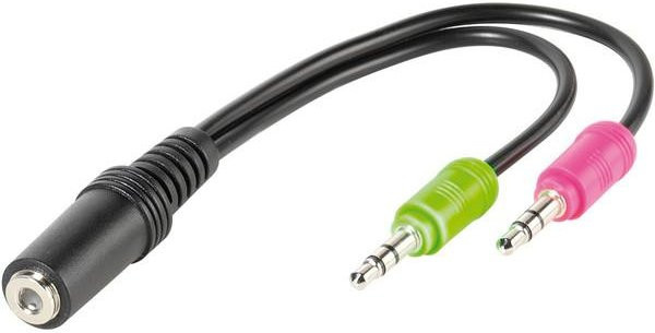 Vivanco PC Headset Adapter mit 3,5 mm Jack, Multicolor, 0,1 m - Bild 1