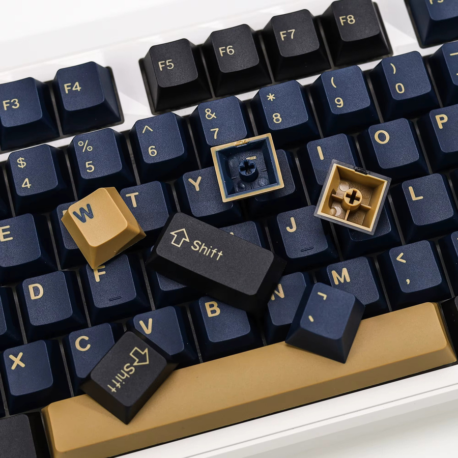 KBDiy Cherry Profile GMK Blue Samurai Tastenkappen in Blau, Double Shot PBT für mechanische Tastaturen (ISO, 60/64/75/108 Tasten) - Bild 5