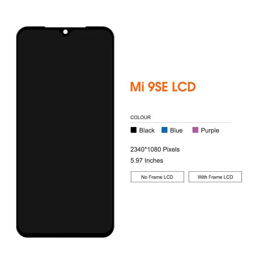 Xiaomi Mi 9 SE LCD Ersatzdisplay mit Rahmen in Schwarz für Modell M1903F2G - Bild 4