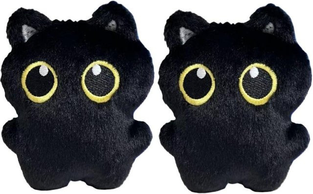 Schlüsselanhänger Schwarze Katze Plüschtier, 10 cm, Unisex - Bild 1