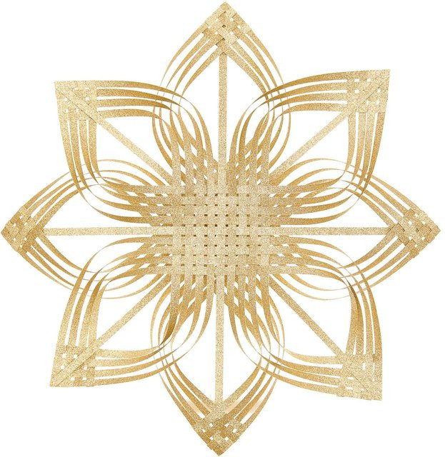 Rico Design Paper Poetry Web-Stern in Gold mit Glitter, Größe L, 270 g/m2 - Bild 1