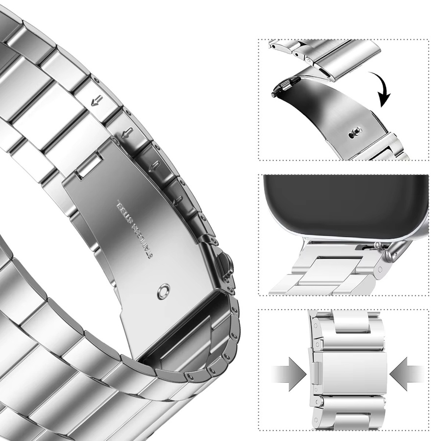 CAOWTAN Uhrenarmband Edelstahl, Silber, für Huawei Watch Fit - Bild 2