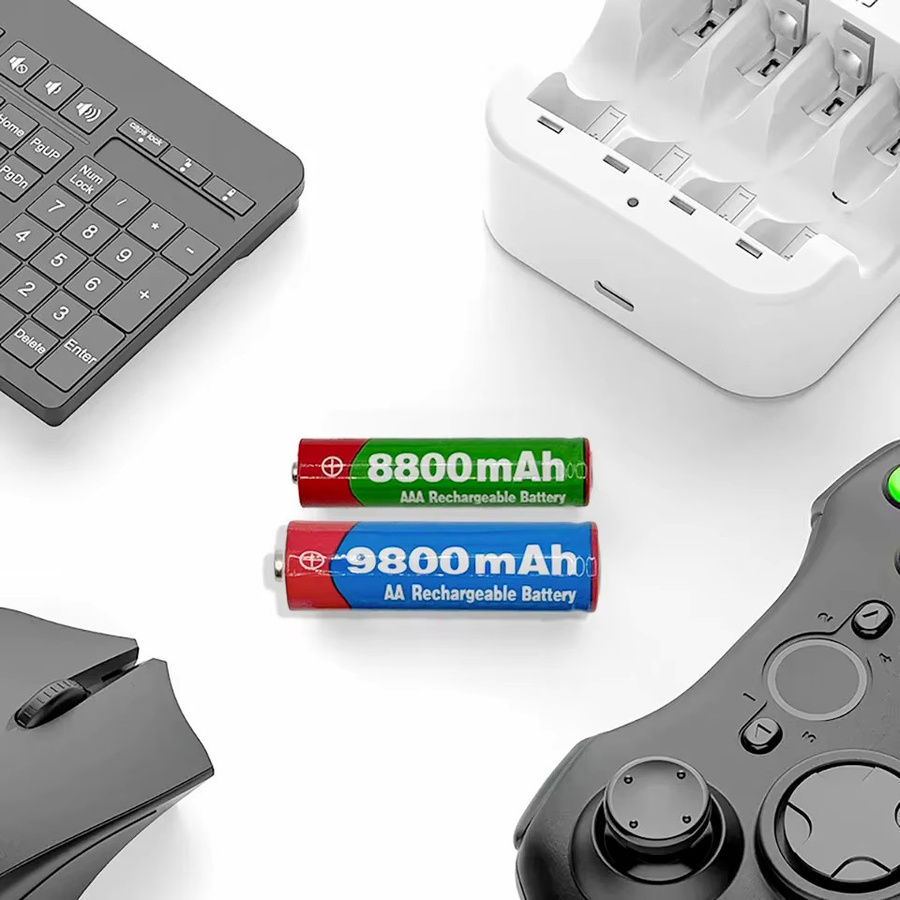 Koonenda USB-Ladegerät Set mit AA 9800mAh und AAA 8800mAh Batterien in Multicolour für Kamera, Spielzeug und MP3 Player - Bild 3